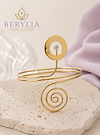 YUVARLAK VE TAŞLI GOLD PAZI BİLEKLİĞİ