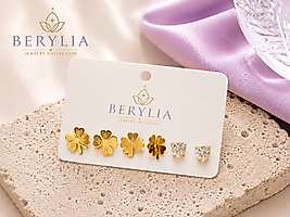 ŞANS YONCASI DETAYLI 6 LI GOLD KÜPE