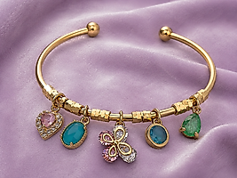 RENKLİ TAŞLI İNCE ÇELİK GOLD PANDORA