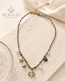 DENİZ TEMALI CHARM DETAYLI ÖRGÜ KOLYE