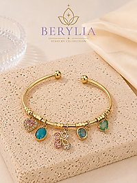 RENKLİ TAŞLI İNCE ÇELİK GOLD PANDORA