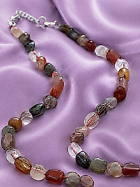 YOSUNLU AKİK TAŞLI  SIRALI TAŞLI KOLYE